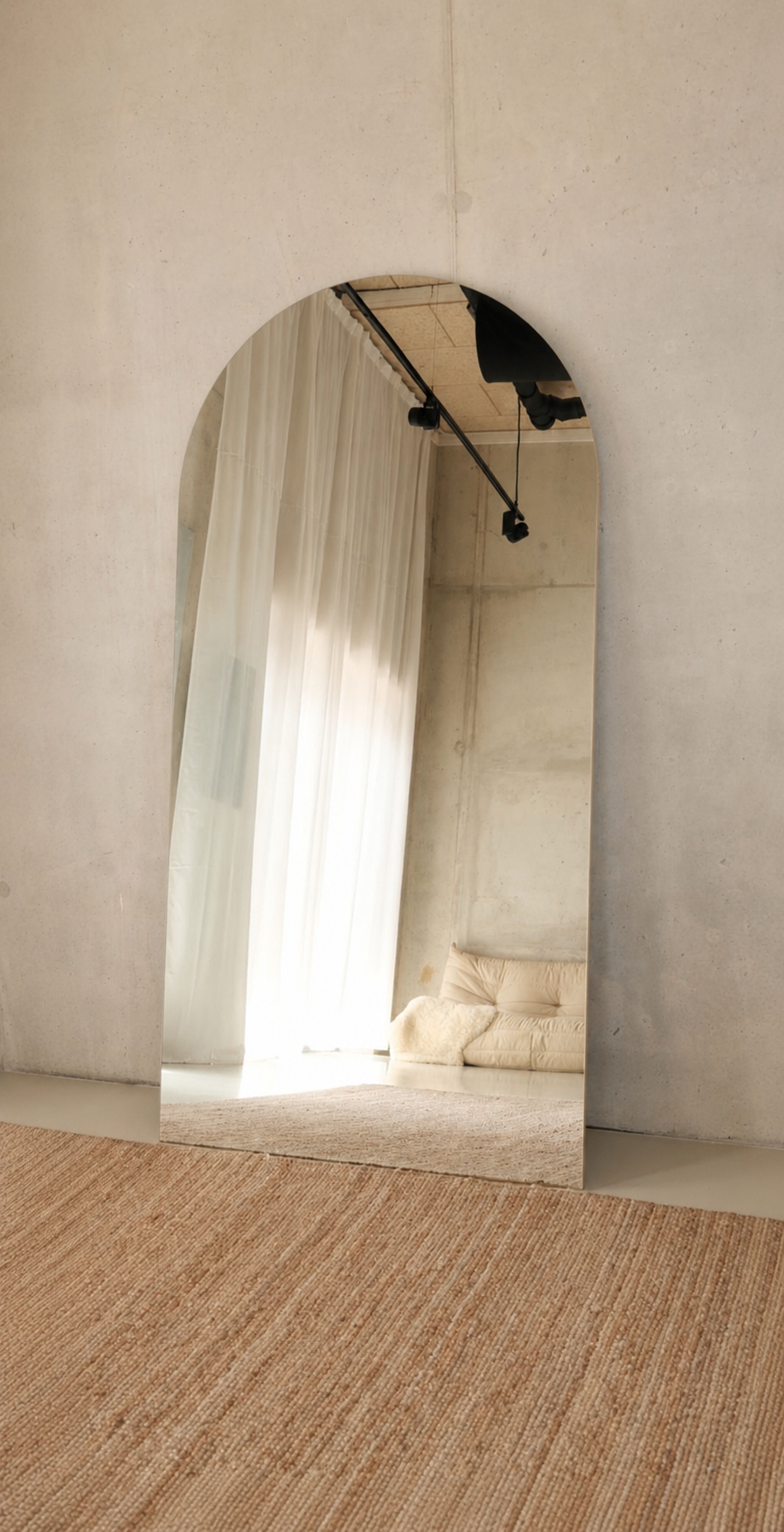 Elara Mirror – 170×70 cm | Arched Full-Length Mirror – Frameless