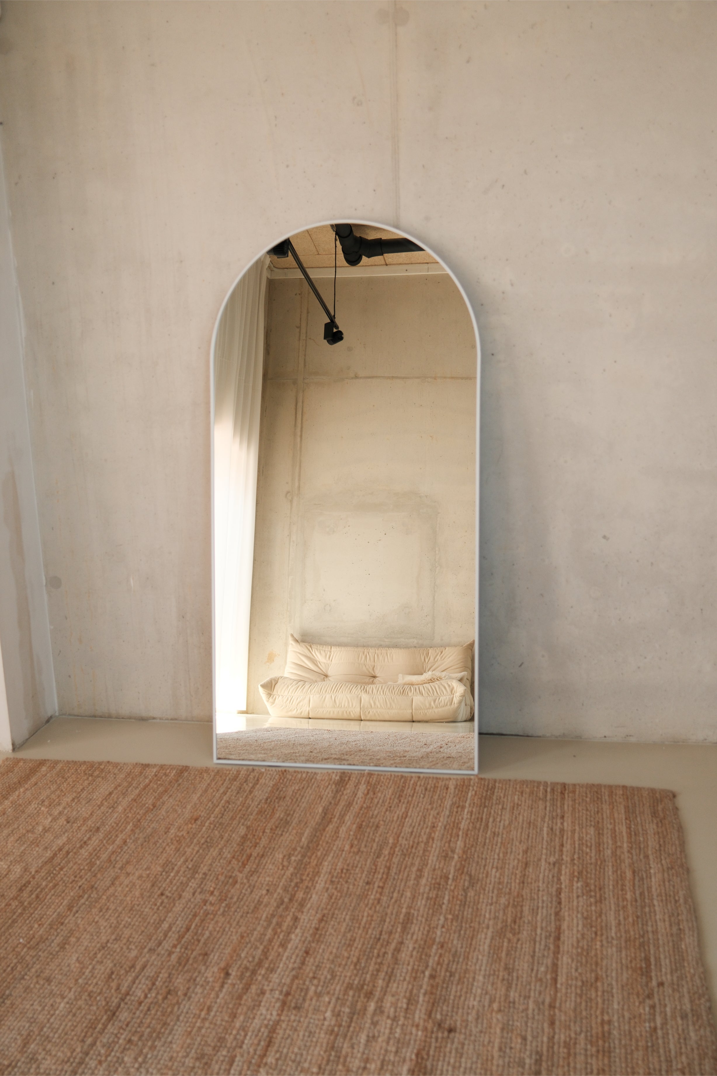 Elara Mirror Compact – 160×80 cm | Arched Full-Length Mirror – Wit